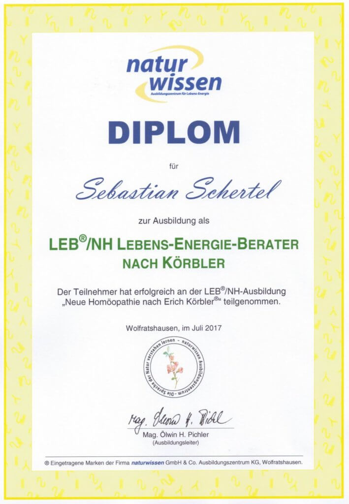 Diplom_Lebens-Energie-Berater_Koerbler Diplom Lebens-Energie-Berater Neue Homöopathie nach Erich Körbler