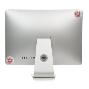 CRP-Monitor-Sticker-Set-Anbringung Schutz vor Monitorstrahlung - Anbringung der Sticker von hinten